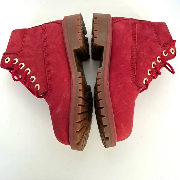Timberland Fire Red Waterproof Leather Boot - Picture 7 of 8